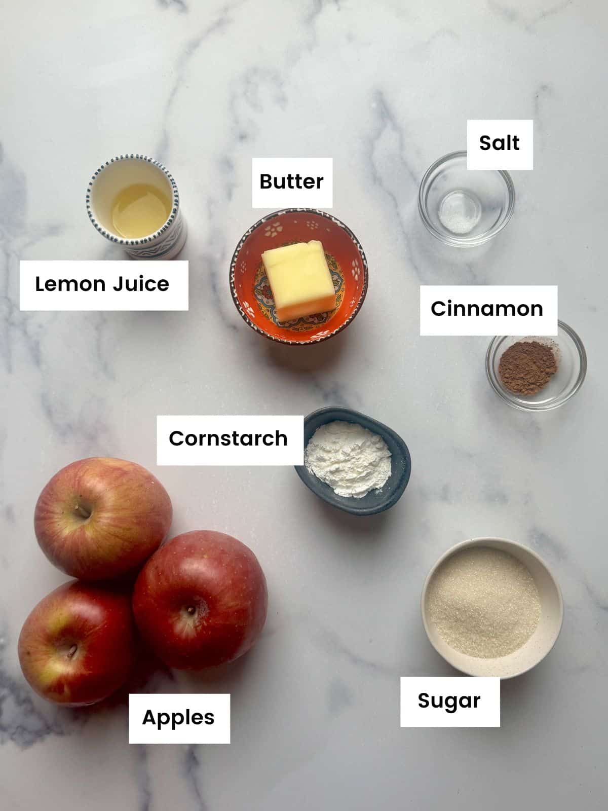 Ingredients for the apple filling Ingredients for the apple filling.