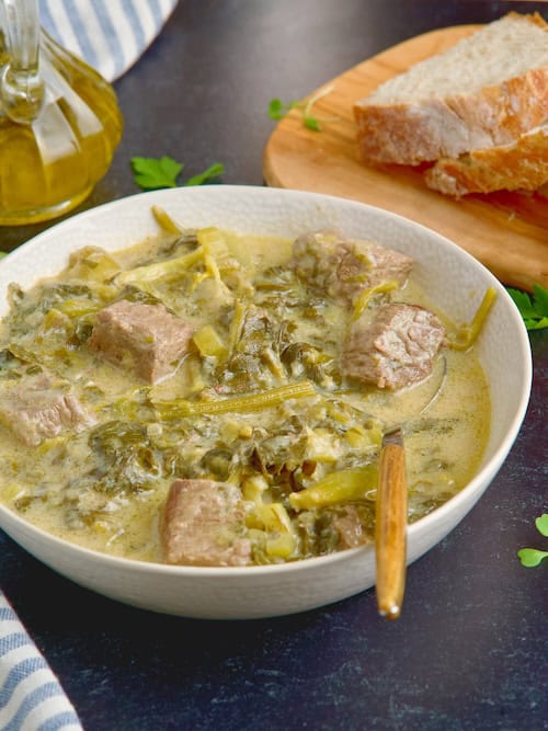 Beef Stew With Celery (Avgolemono).