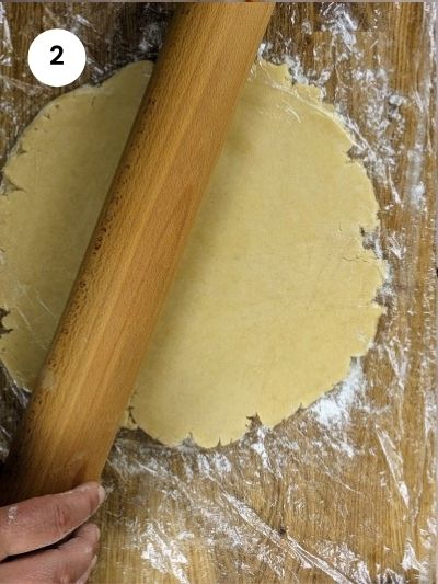 Rolling out dough into a circle