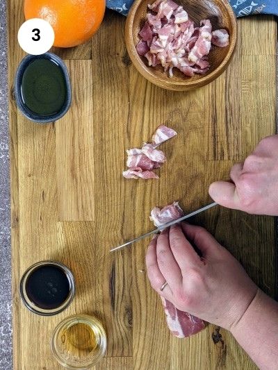 Cutting the bacon rashers