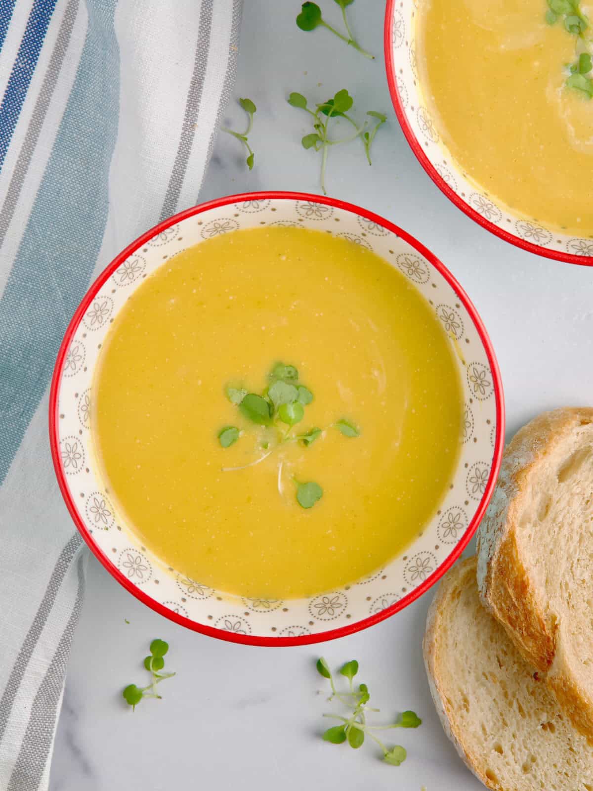 Butternut Squash And Leeks Soup.
