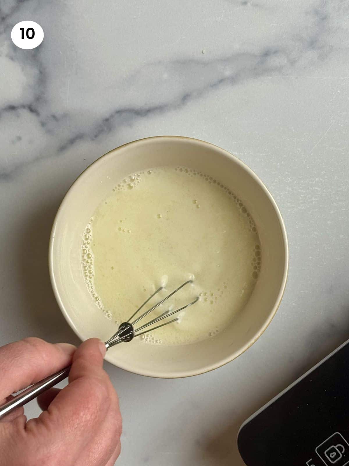 Mixed lemon juice and flour.