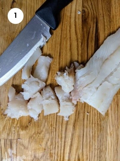 How to cut cod fillet for the fish bites.