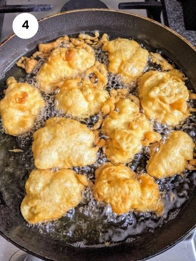 Cod bites in frying pan - cooked.