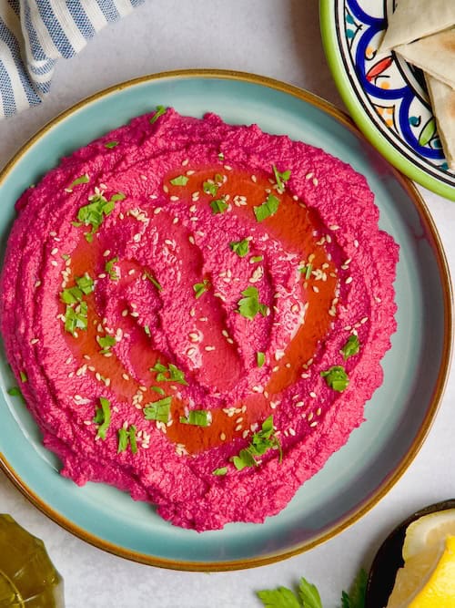 Easy Beet Hummus.