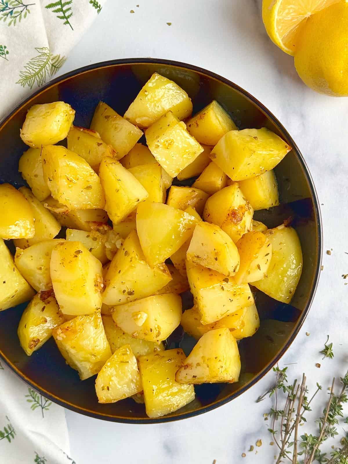 Best Greek Lemon Potatoes (vegan).