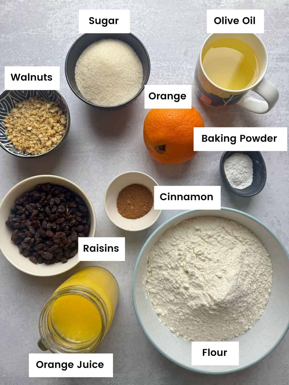 Ingredients for fanouropita cake.