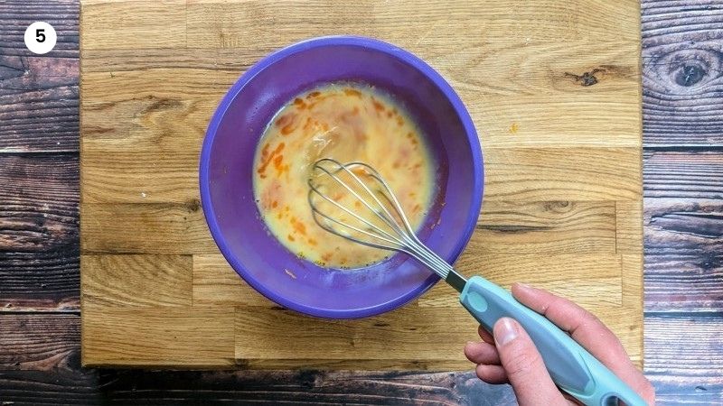 Mixing all the wet ingredients together.