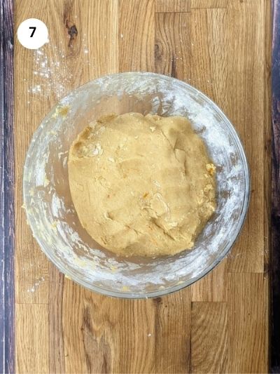 Resting the dough before forming the cookies.