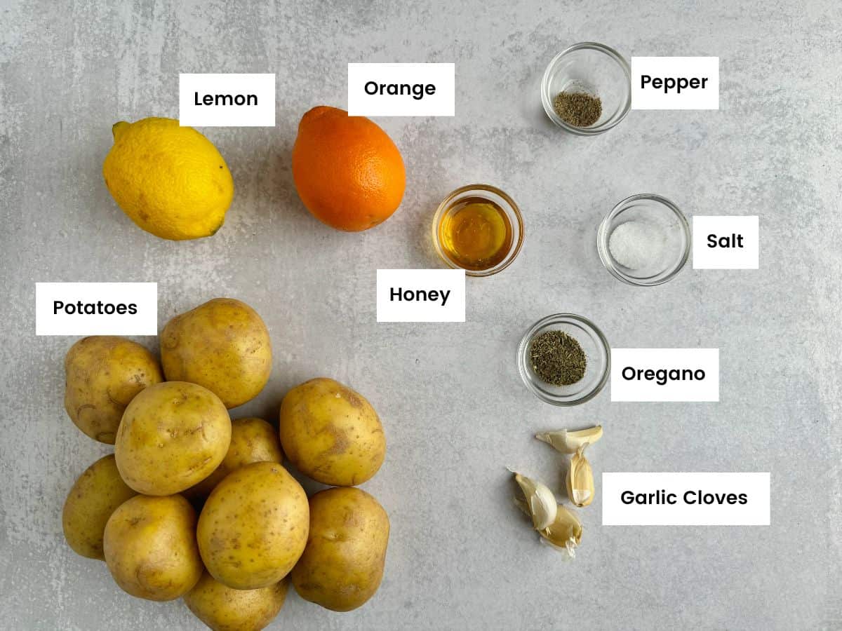 Ingredients for marinating the potatoes.
