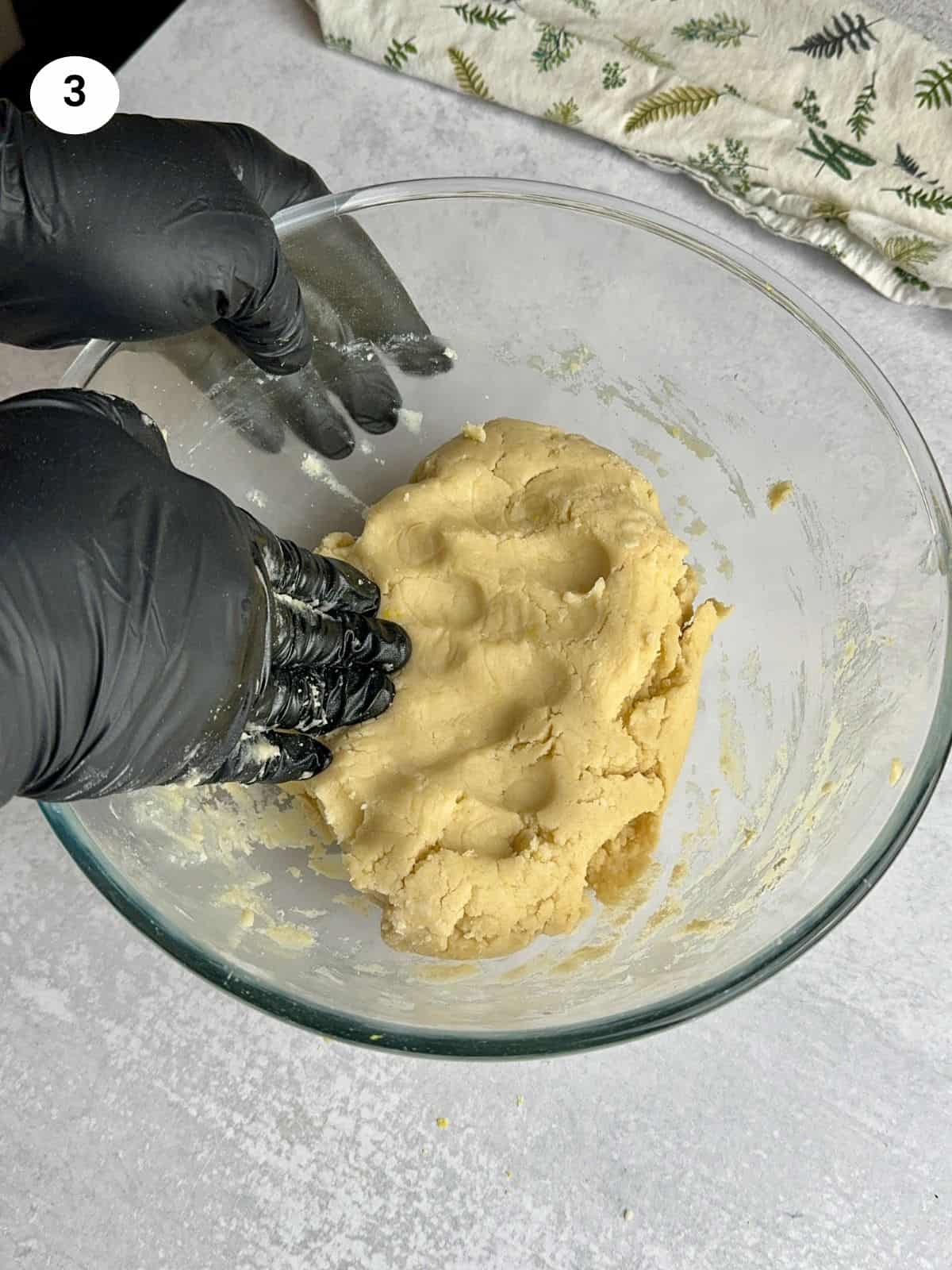 Dough is ready to start shaping the cookies.