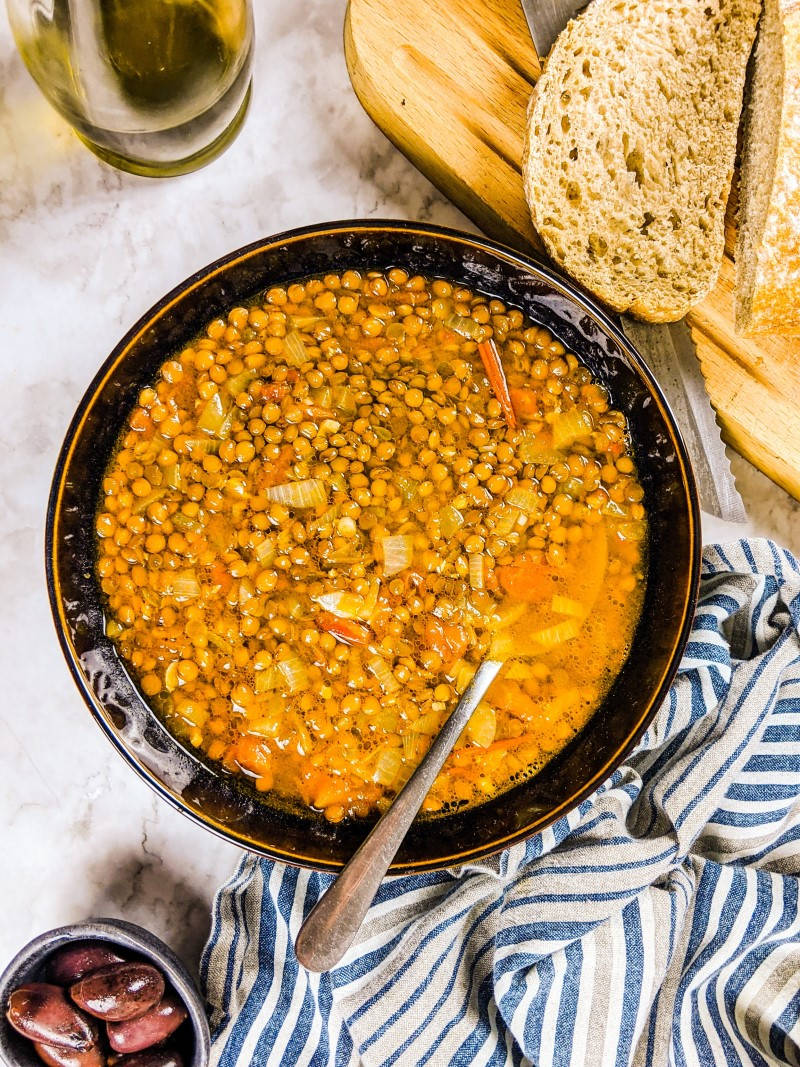 Mediterranean Lentil Soup - Greek Fakes