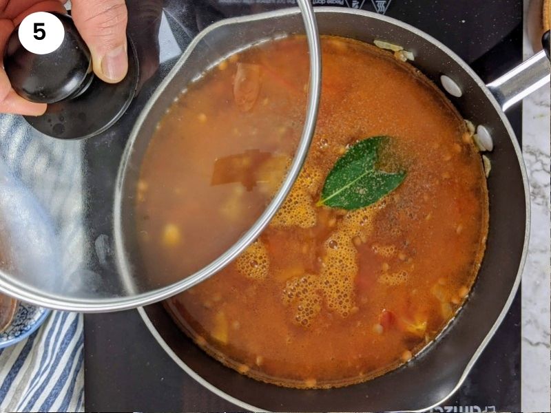 Seasoning added for the mediterranean lentil soup.