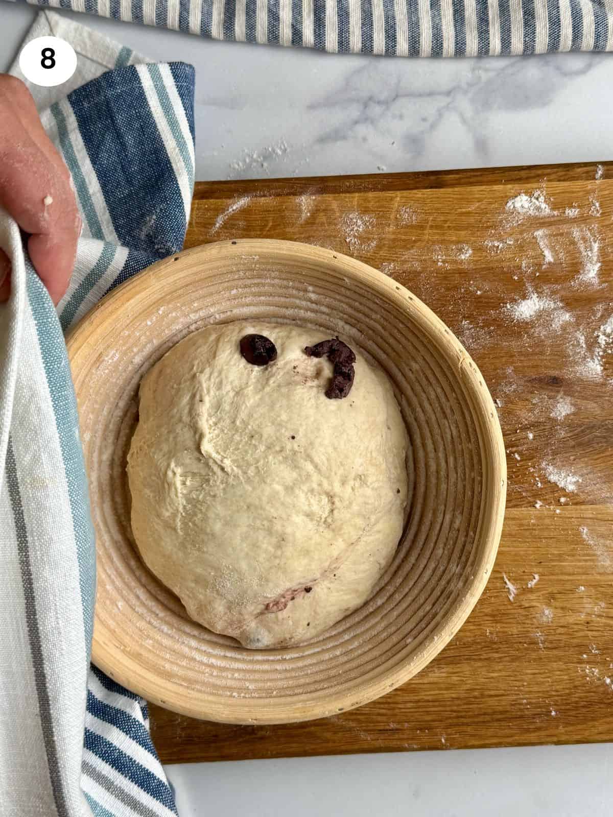 Second rise inside a bread rising basket.