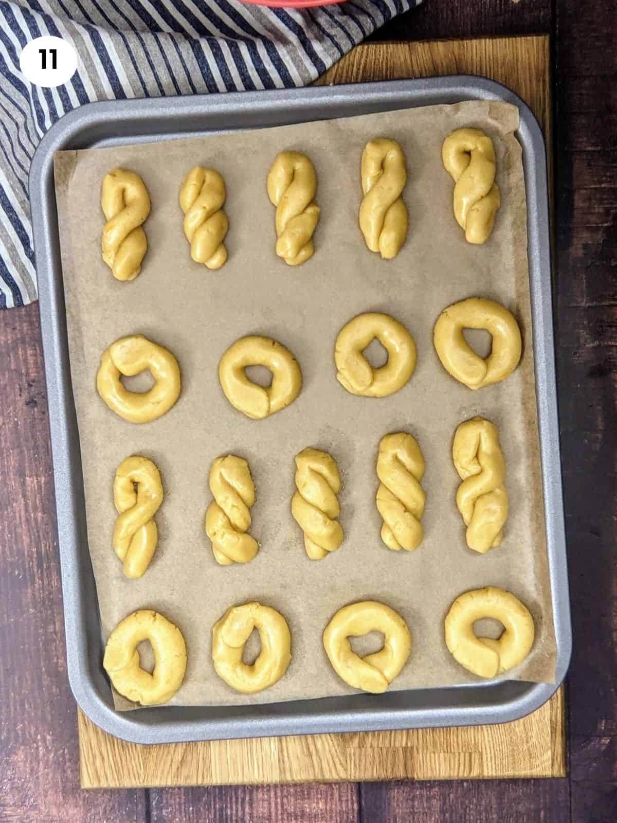 Orange cookies ready for the oven.