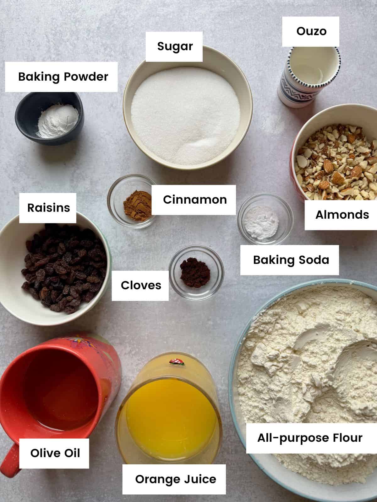 Ingredients for Greek paximadia.