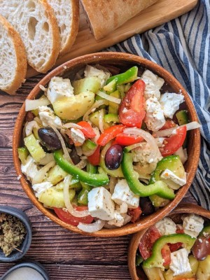 Greek Salad & Dressing.