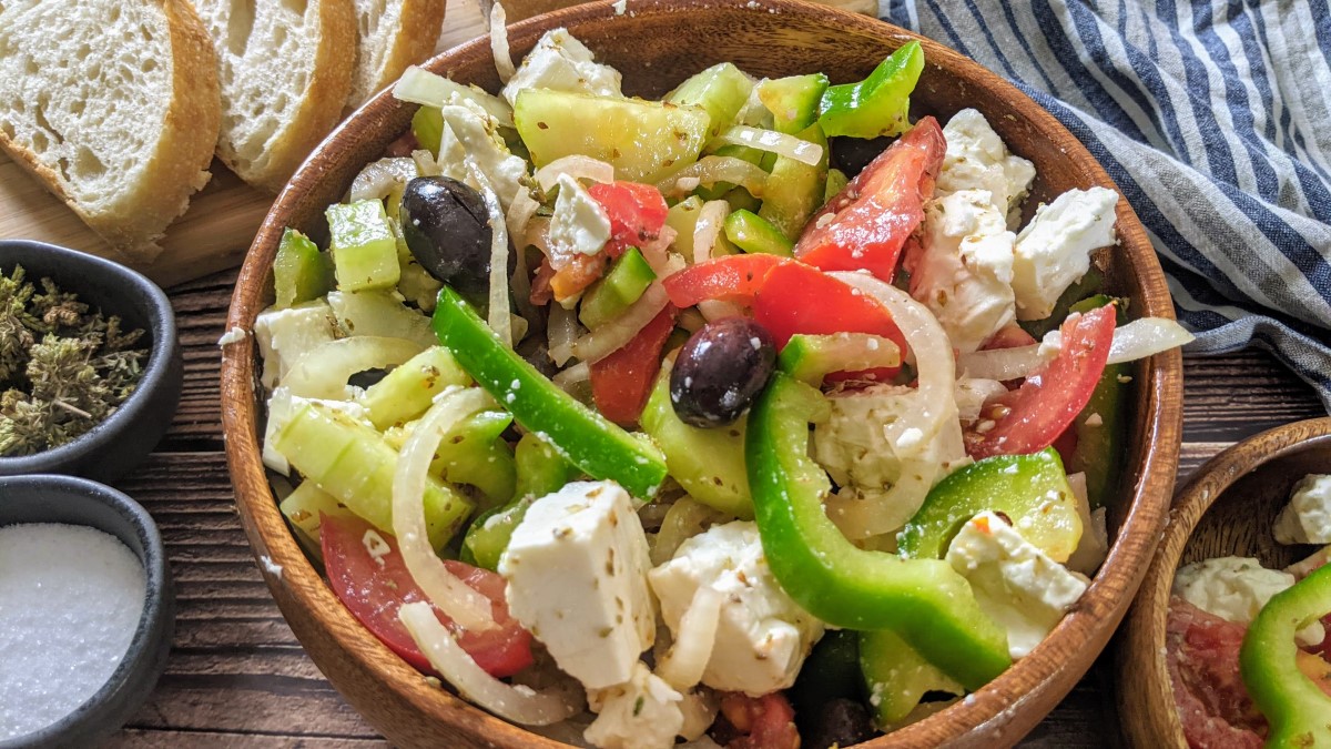 Healthy Greek Salad & Dressing Recipe