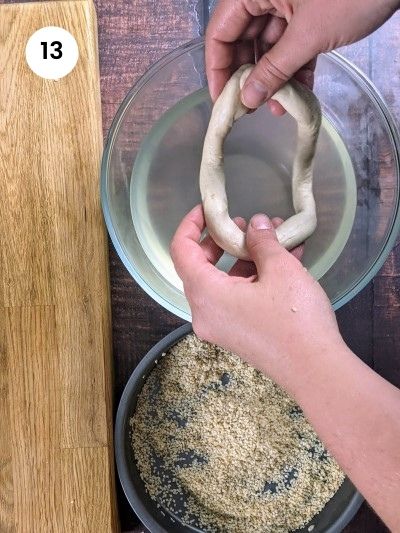 Form the dough into a long thin roll.