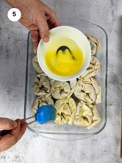 Brush all pumpkin pie swirls with butter before putting in the oven.