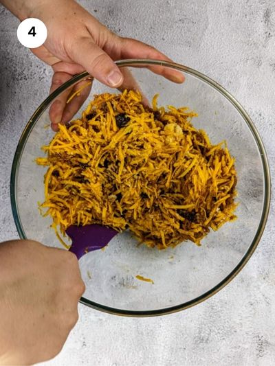 Mix all ingredients for the pumpkin pie filling.