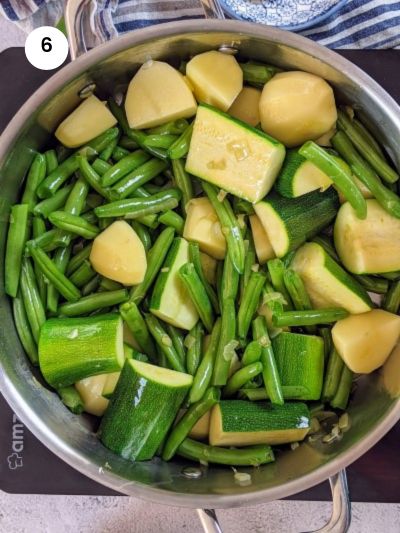 All vegetables in the pot.