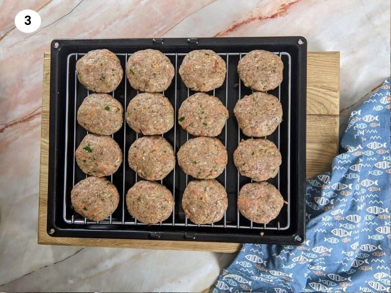 Greek patties ready for the oven.