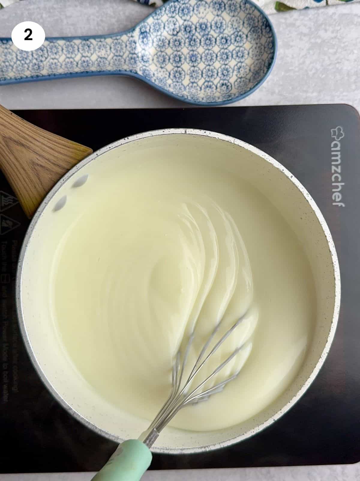 Custard has thickened.