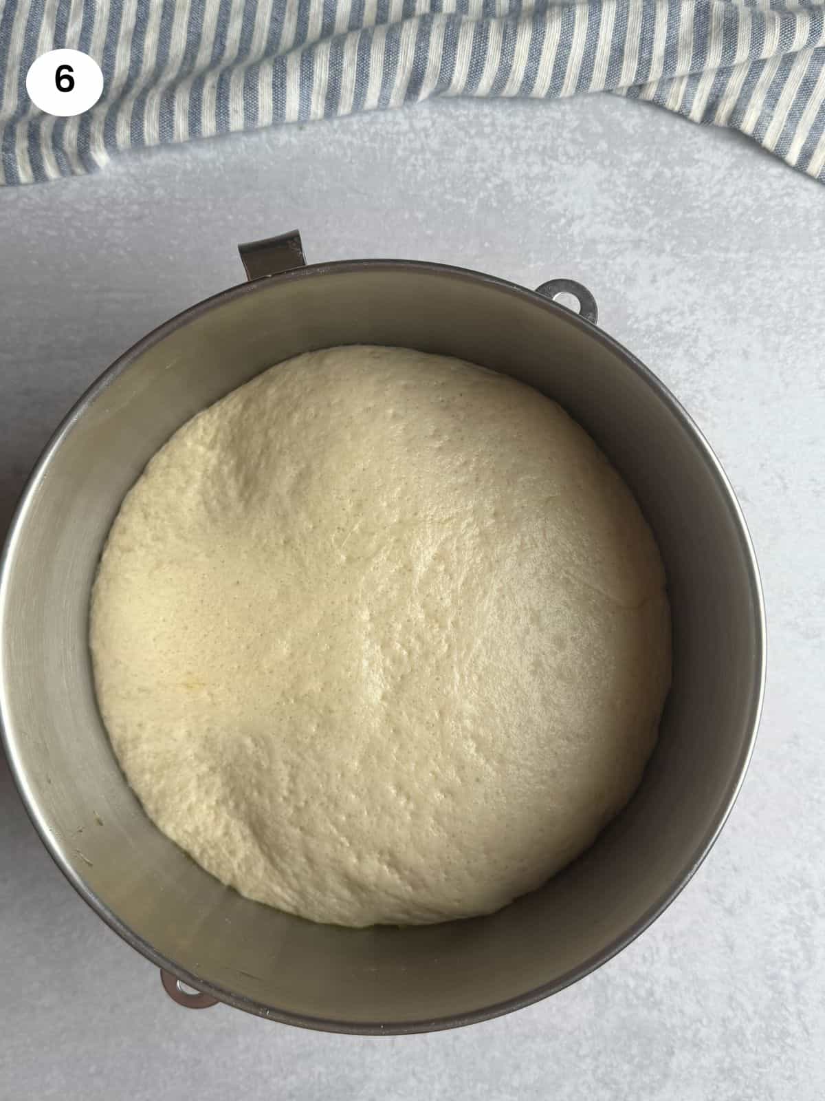 Dough after it has doubled in size.