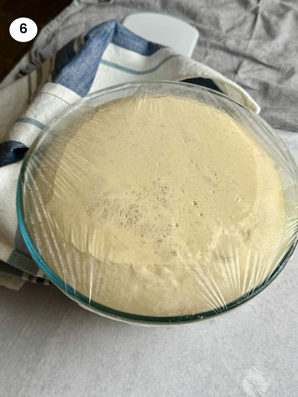 Dough has doubled in size.