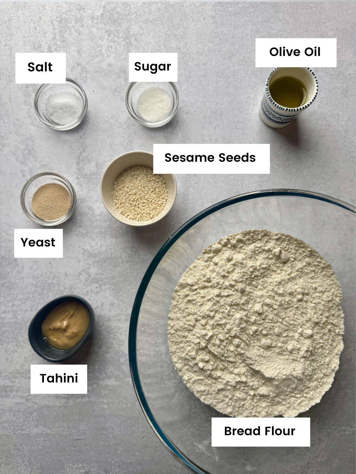 Ingredients for Greek lagana.