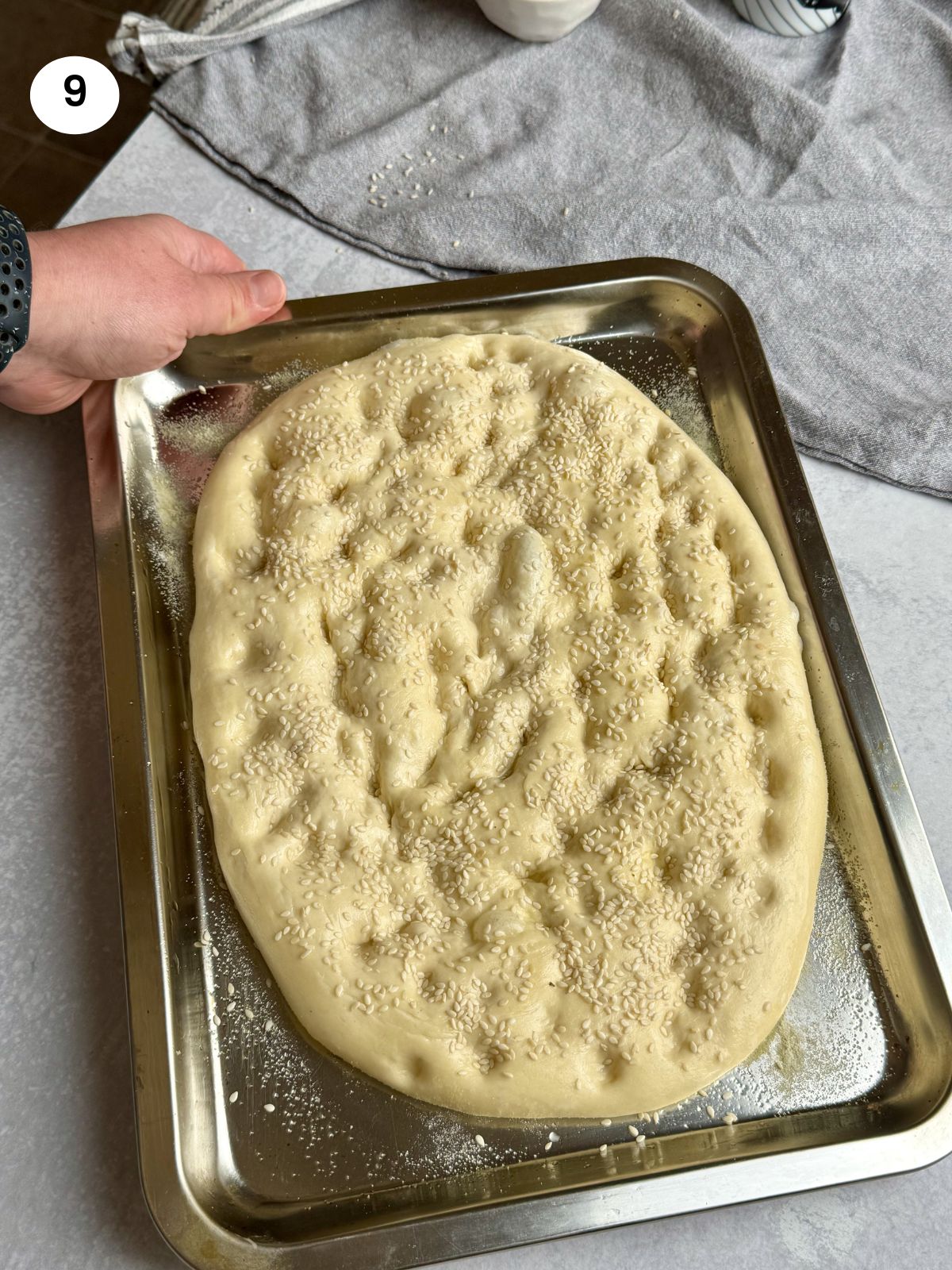 Lagana is ready for the oven.