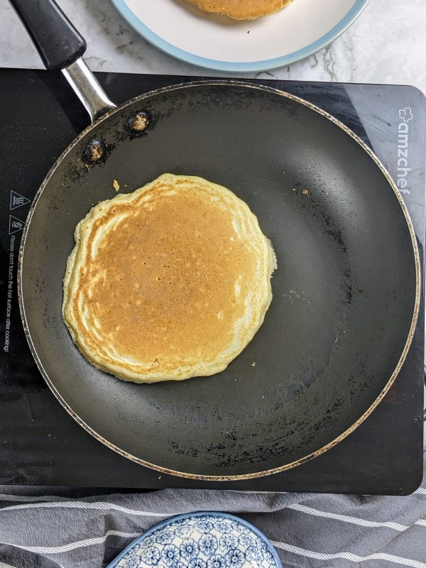 Pancake ready to take off the pan.