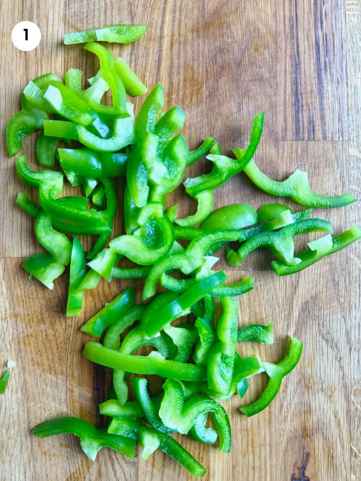 Bell pepper cut into strips.