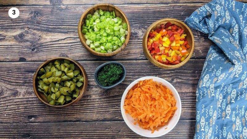 All veggies cut and chopped.