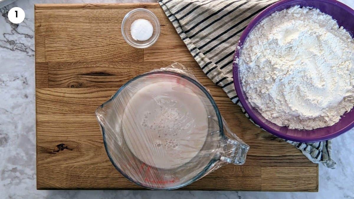 Activated yeast with foam and bubbles on top.