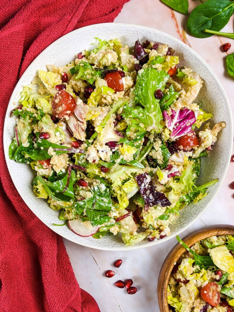 Pomegranate and Goats Cheese Salad.