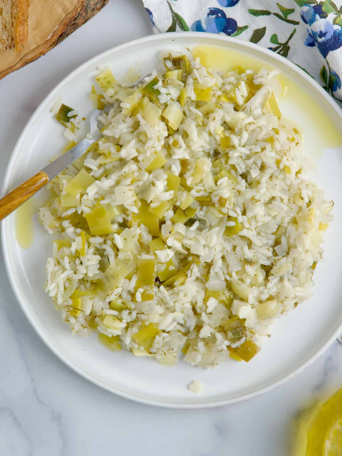 Prasorizo - Greek Leeks With Rice Stew.