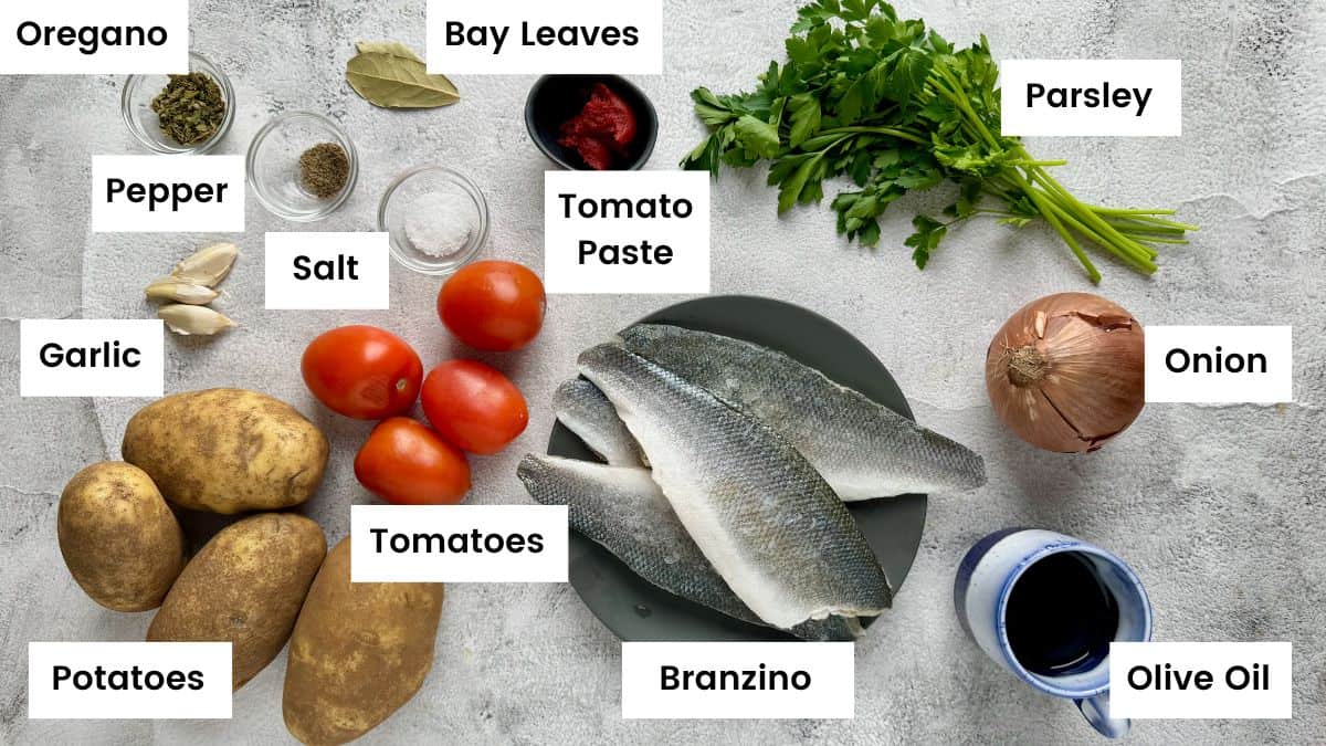 Ingredients for fish plaki.