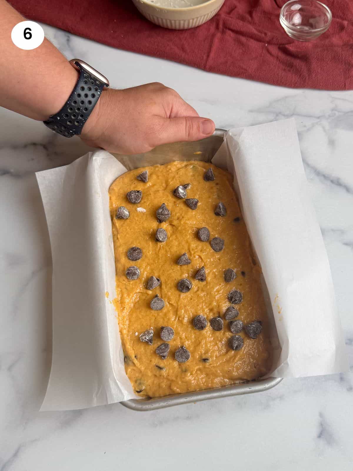 Banana bread ready for the oven.
