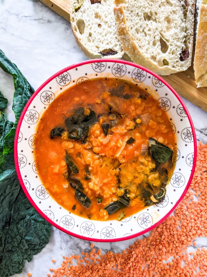 Red Lentils and Kale Soup