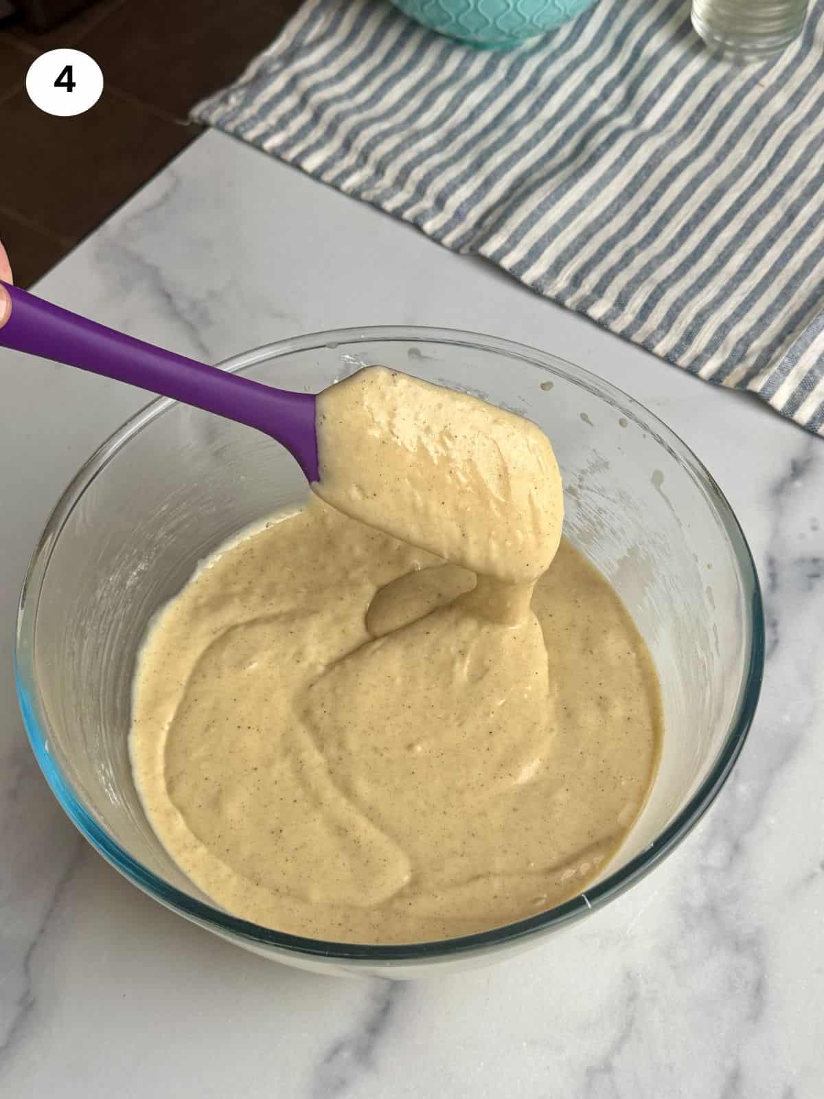 Spiced loaf cake batter is ready.