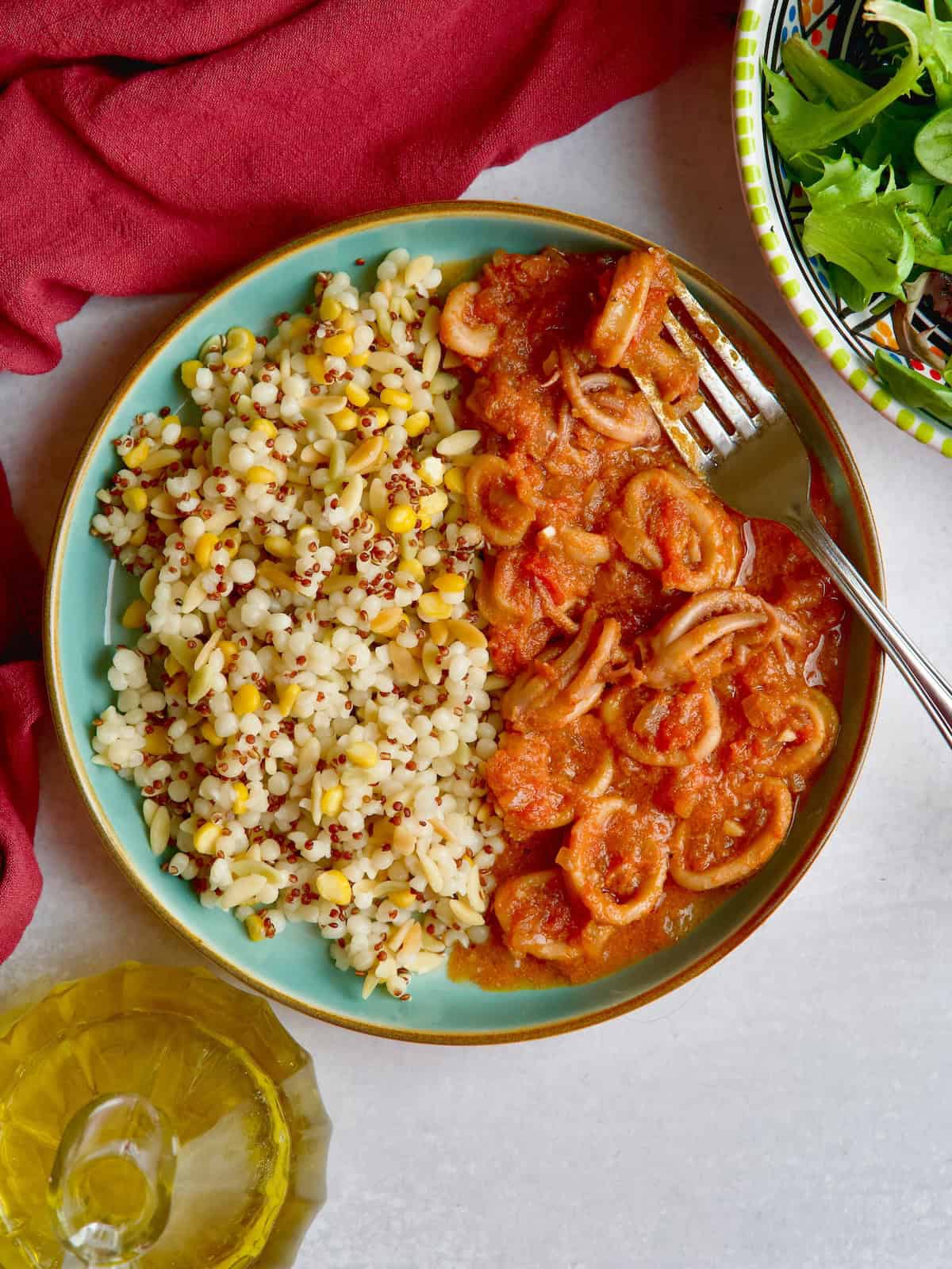 Mediterranean Squid In Tomato Sauce.