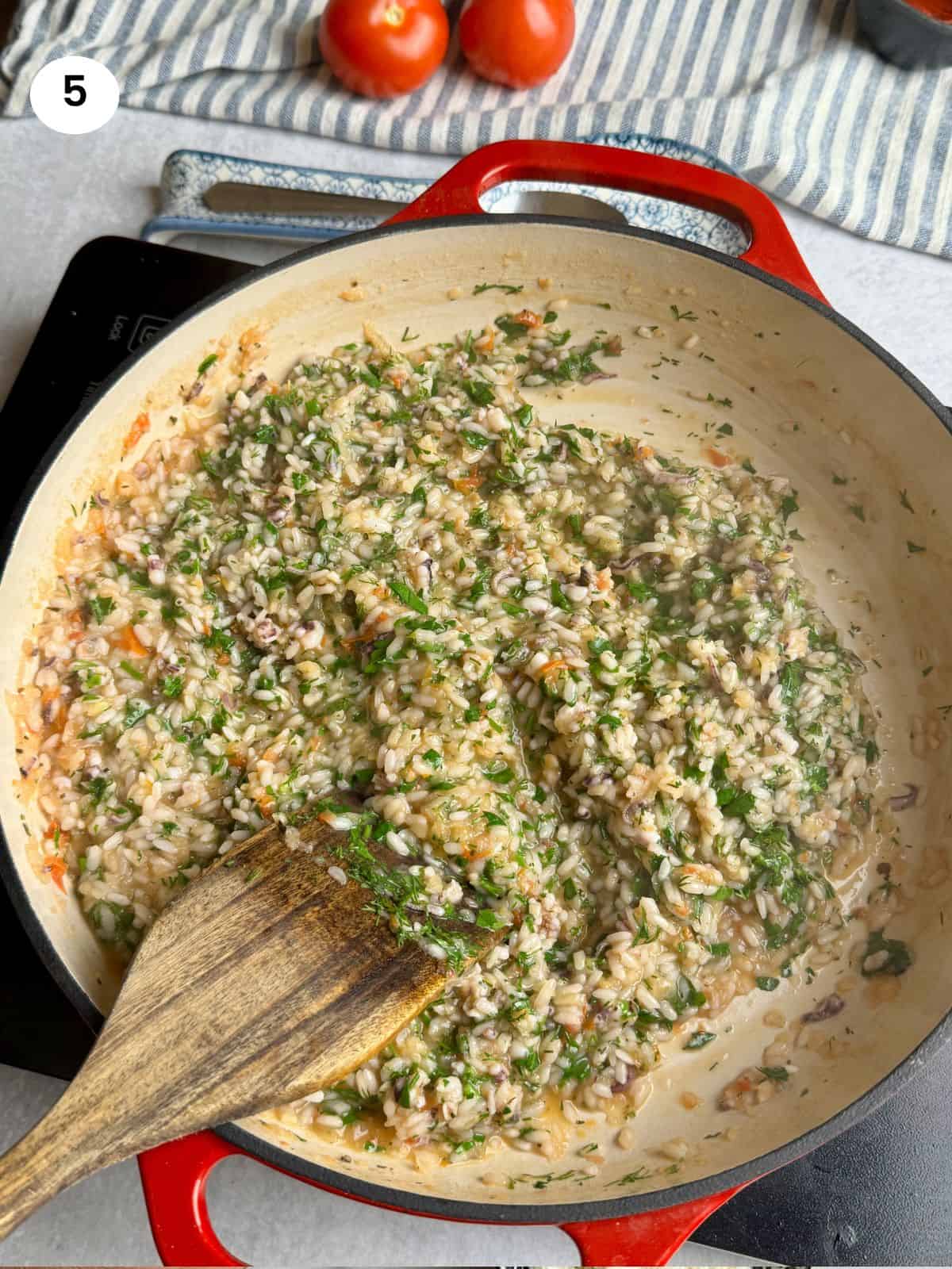 Added the herbs to the filling.