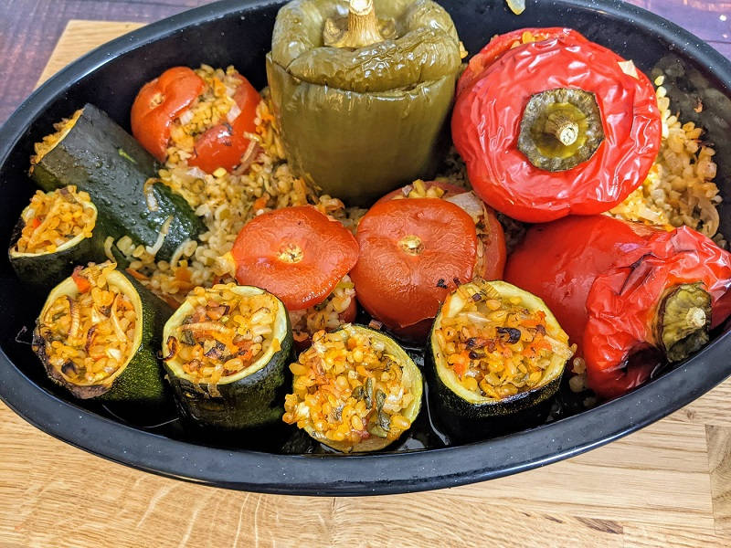 Baked stuffed vegetables.