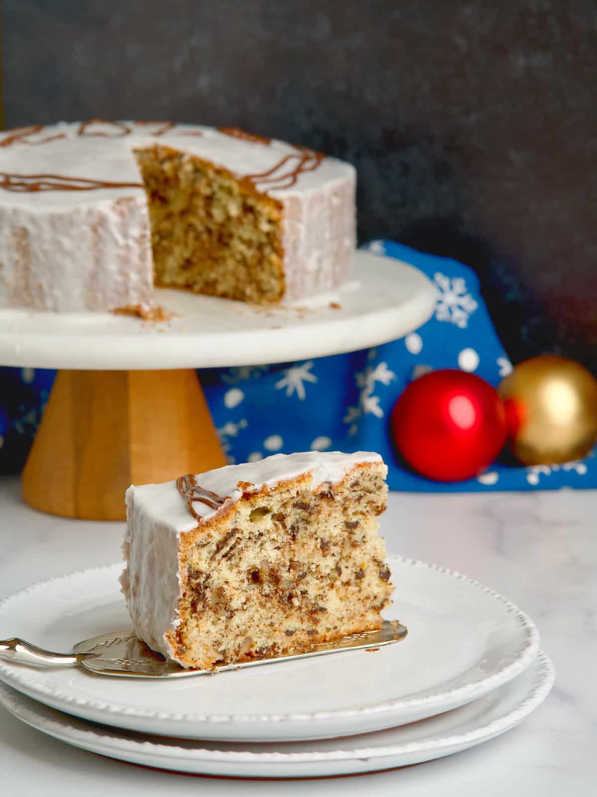 Greek Vasilopita With Chocolate And Walnuts.