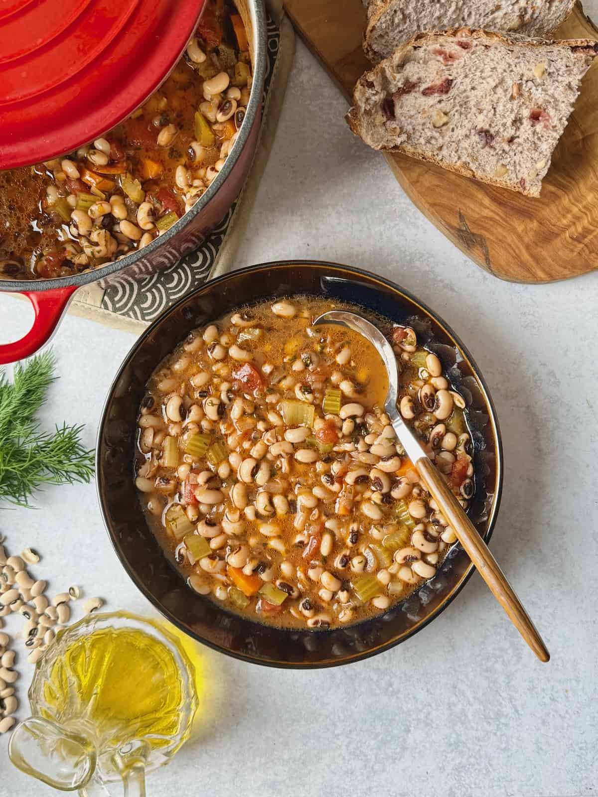 Greek Black Eyed Peas Soup.