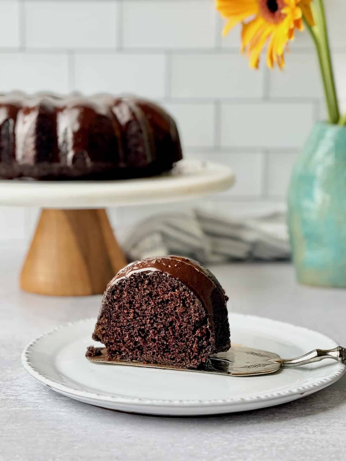 Dairy-free Eggless Chocolate Sponge Cake.