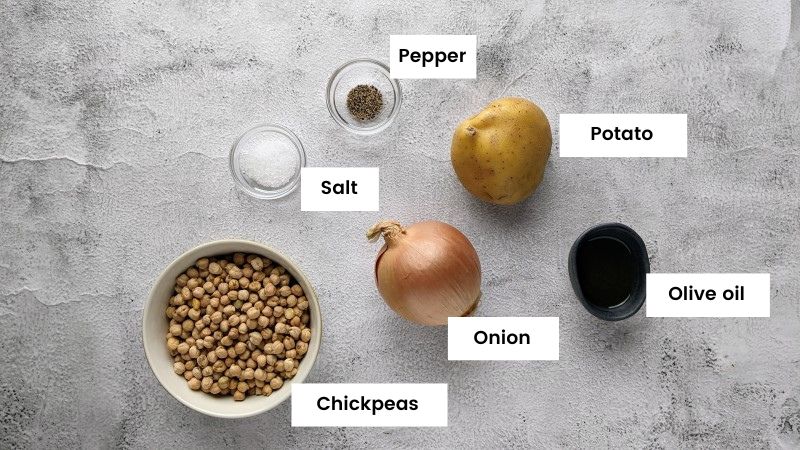 Ingredients for Greek chickpea soup.