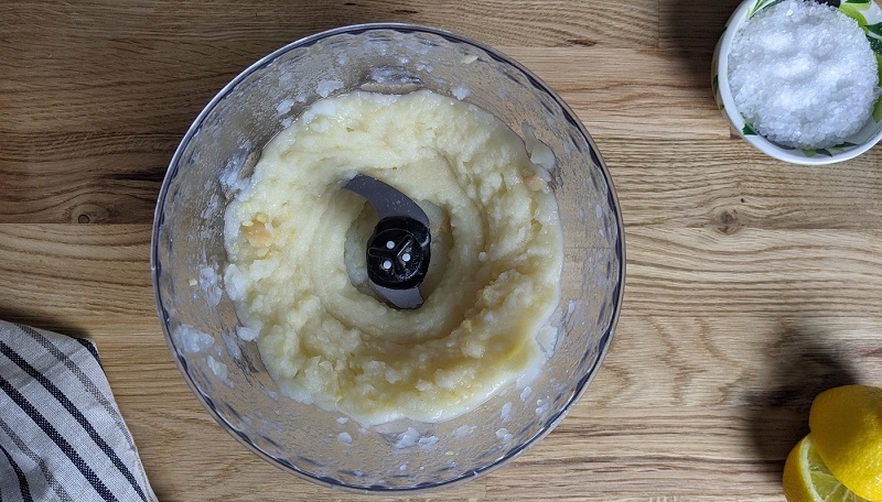 Blended potato and onion to thicken the chickpea soup.